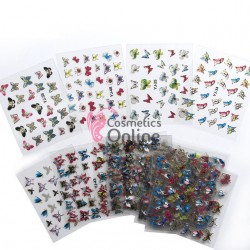 Stickere 3D Combinate  3DA14 Fluturi colorati, 6 folii